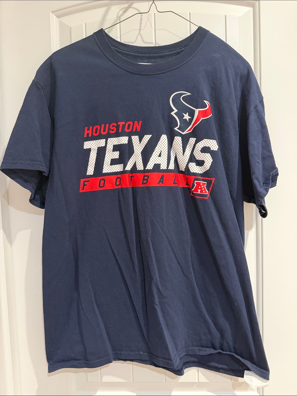 NFL Houston Texans Navy Blue Graphic Tee with Red & White Accents